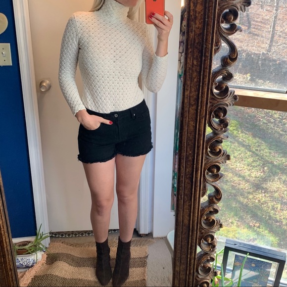 Vintage 70s Knit Metallic Bodysuit Turtleneck S/M - Picture 6 of 13